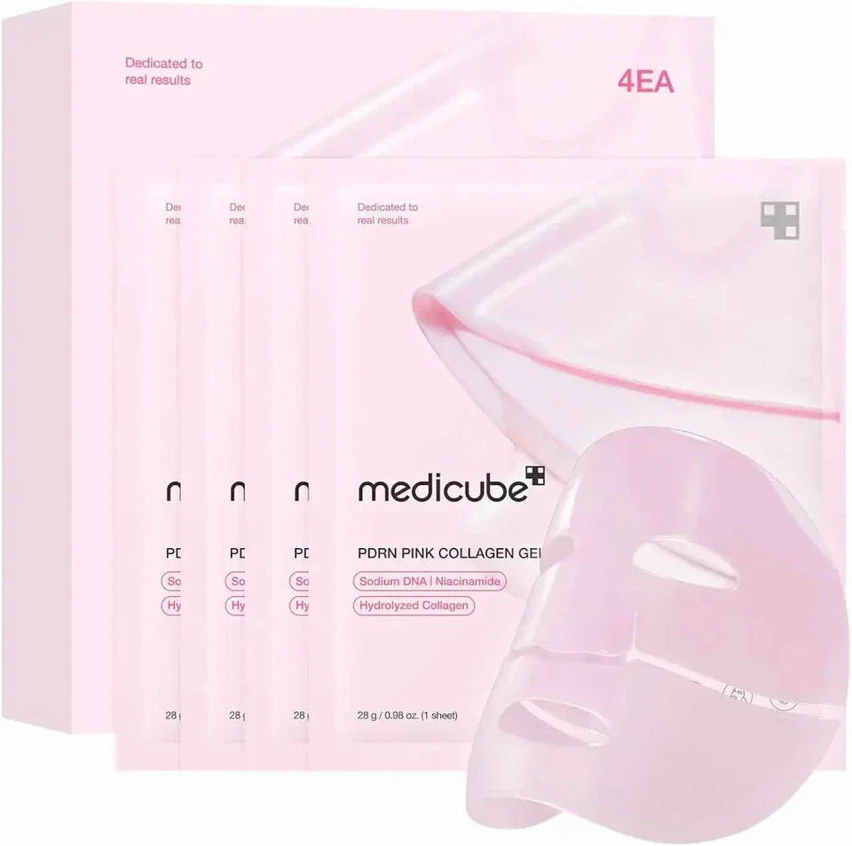 medicube PDRN Pink Collagen Gel Mask Sheet Hydrating Face Mask 4ct 0.98 oz